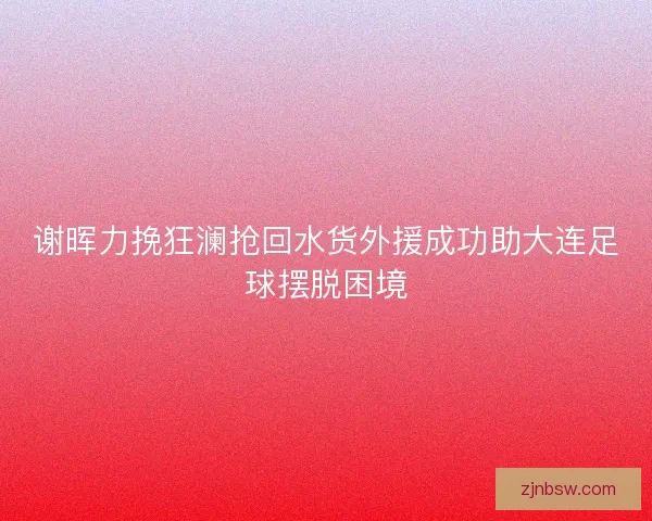 谢晖力挽狂澜抢回水货外援成功助大连足球摆脱困境