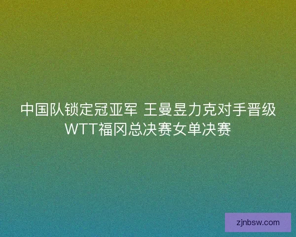中国队锁定冠亚军 王曼昱力克对手晋级WTT福冈总决赛女单决赛