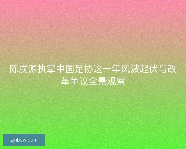 陈戌源执掌中国足协这一年风波起伏与改革争议全景观察